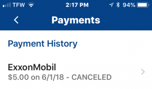 cancelled payment